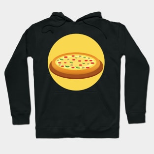 Pizza in Yellow Circle Hoodie